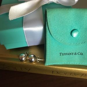 Authentic Tiffany and Company silver ball earrings
